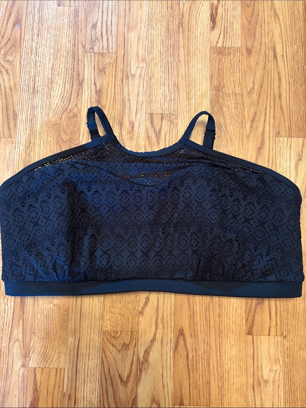 Cacique Black Lace High-Neck Swim Top Bralette
